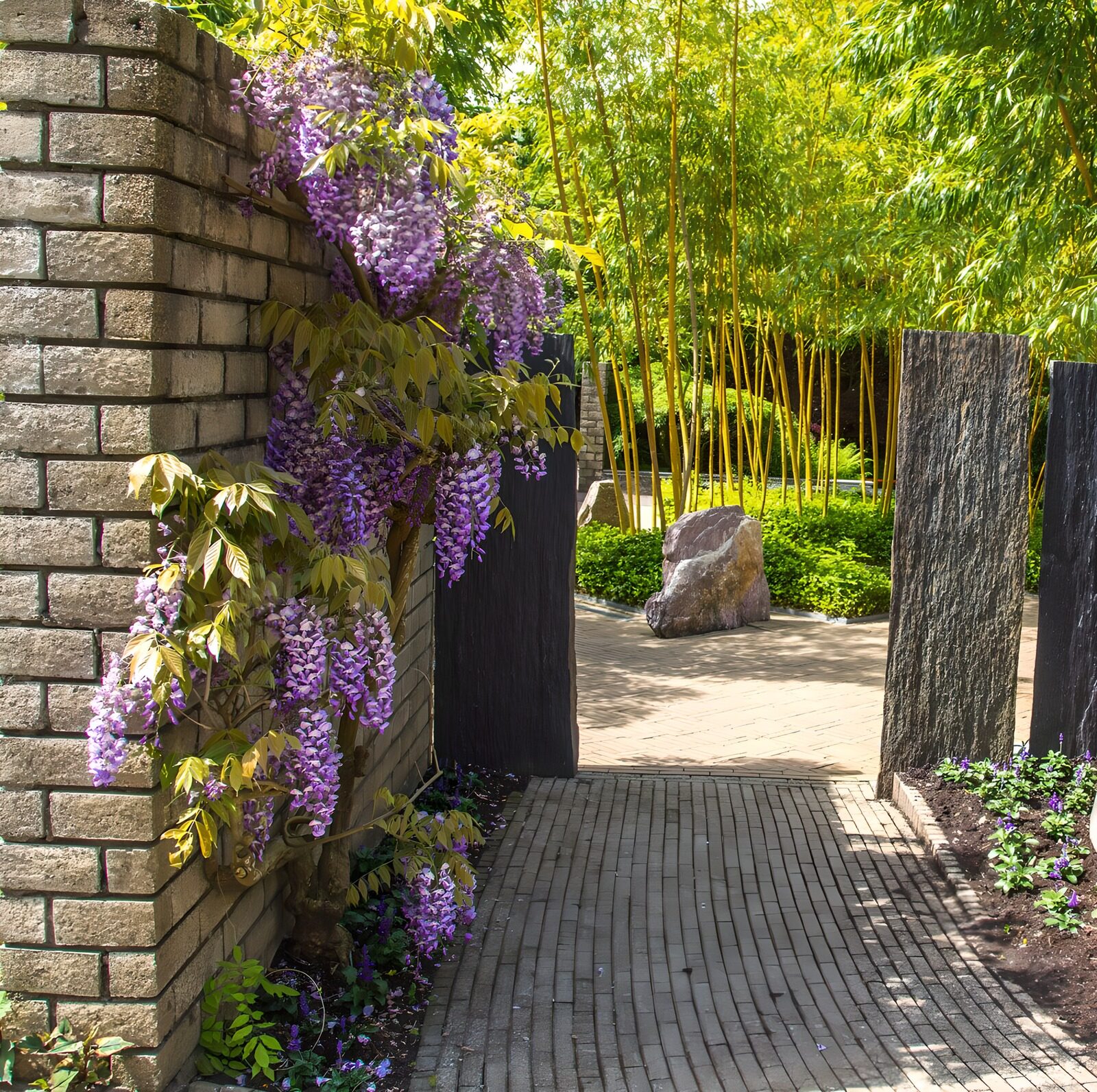 CW5500450: Prachtige bloeiende doorgang naar de tuin