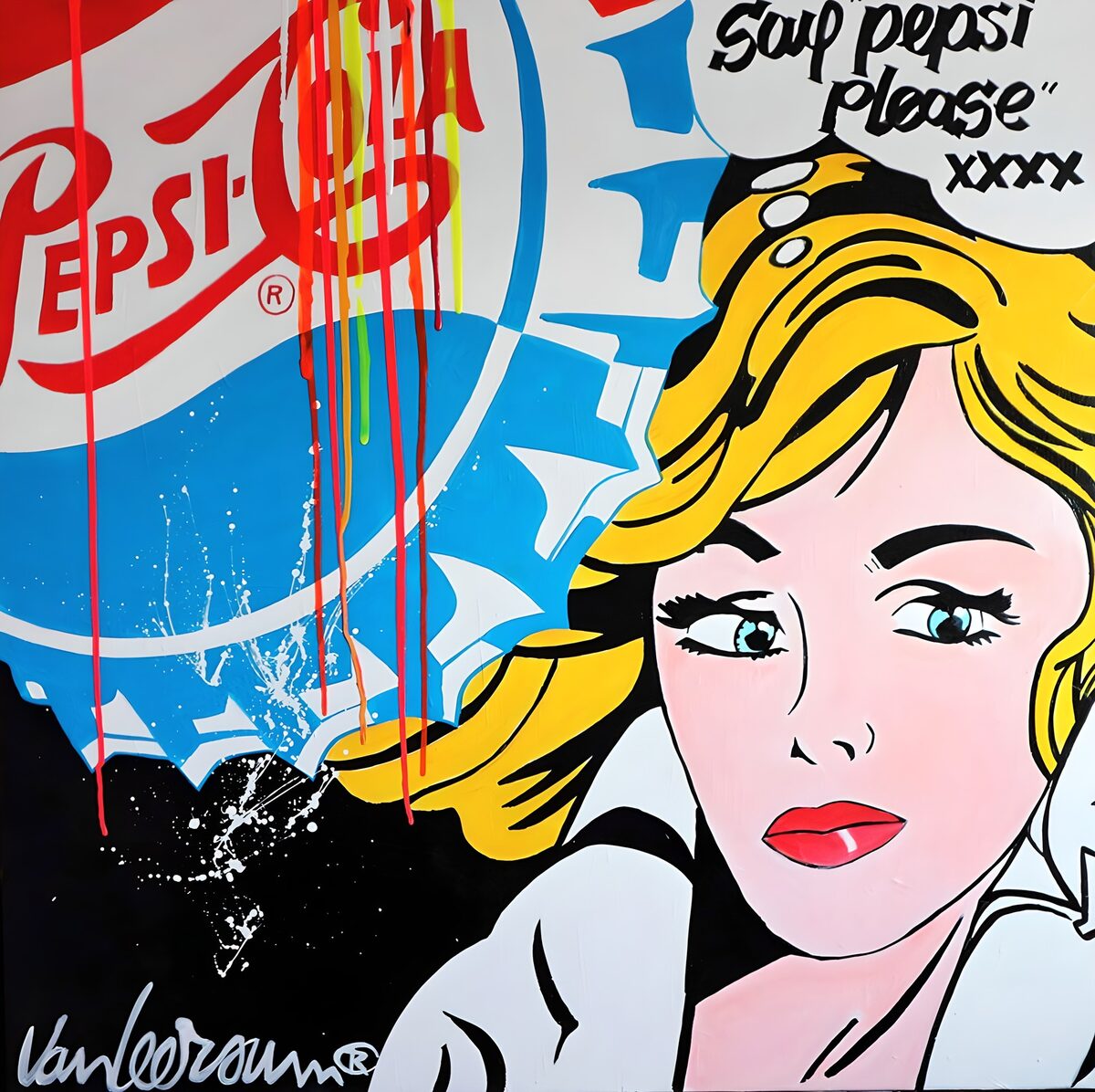 Pepsi Meisje in Pop Art Stijl