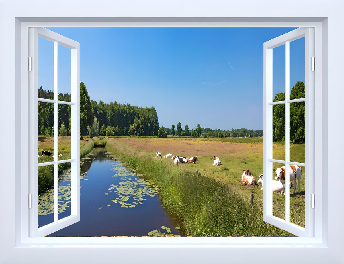 Uitzicht op een vredig plattelandslandschap