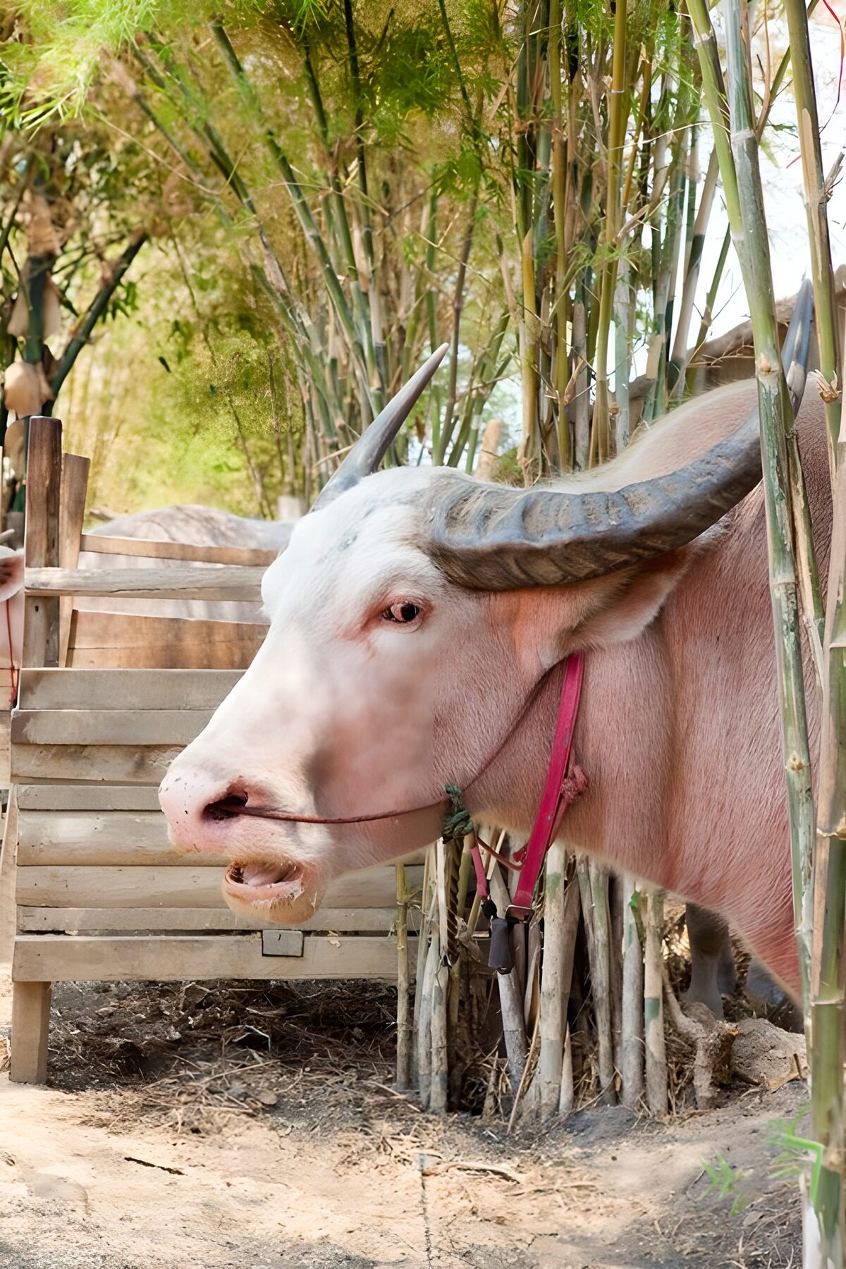 CW3890760: Waterbuffel in een bamboebosje