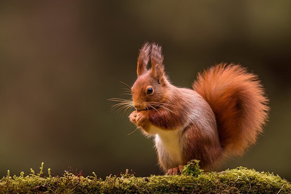 Ondertussen, een eekhoorn aan het snoepen