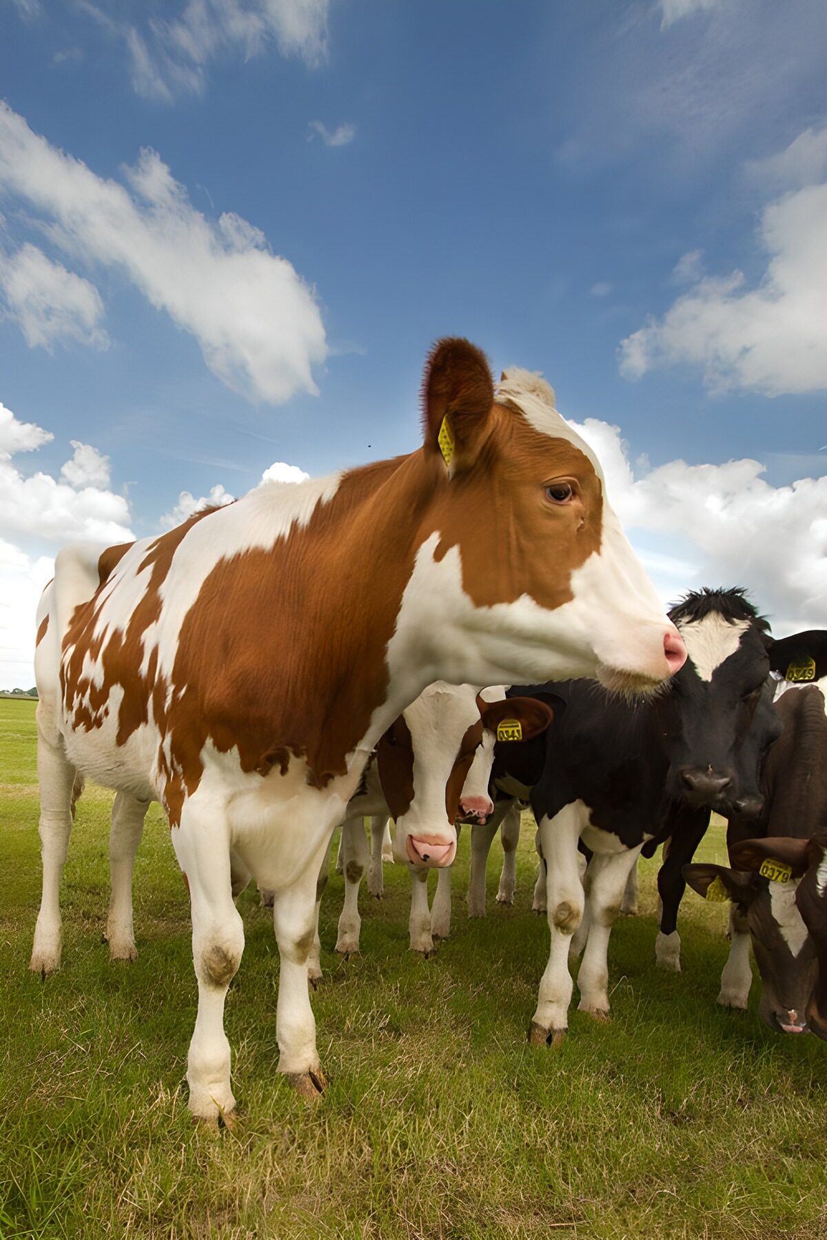 Schattige koeien in de wei