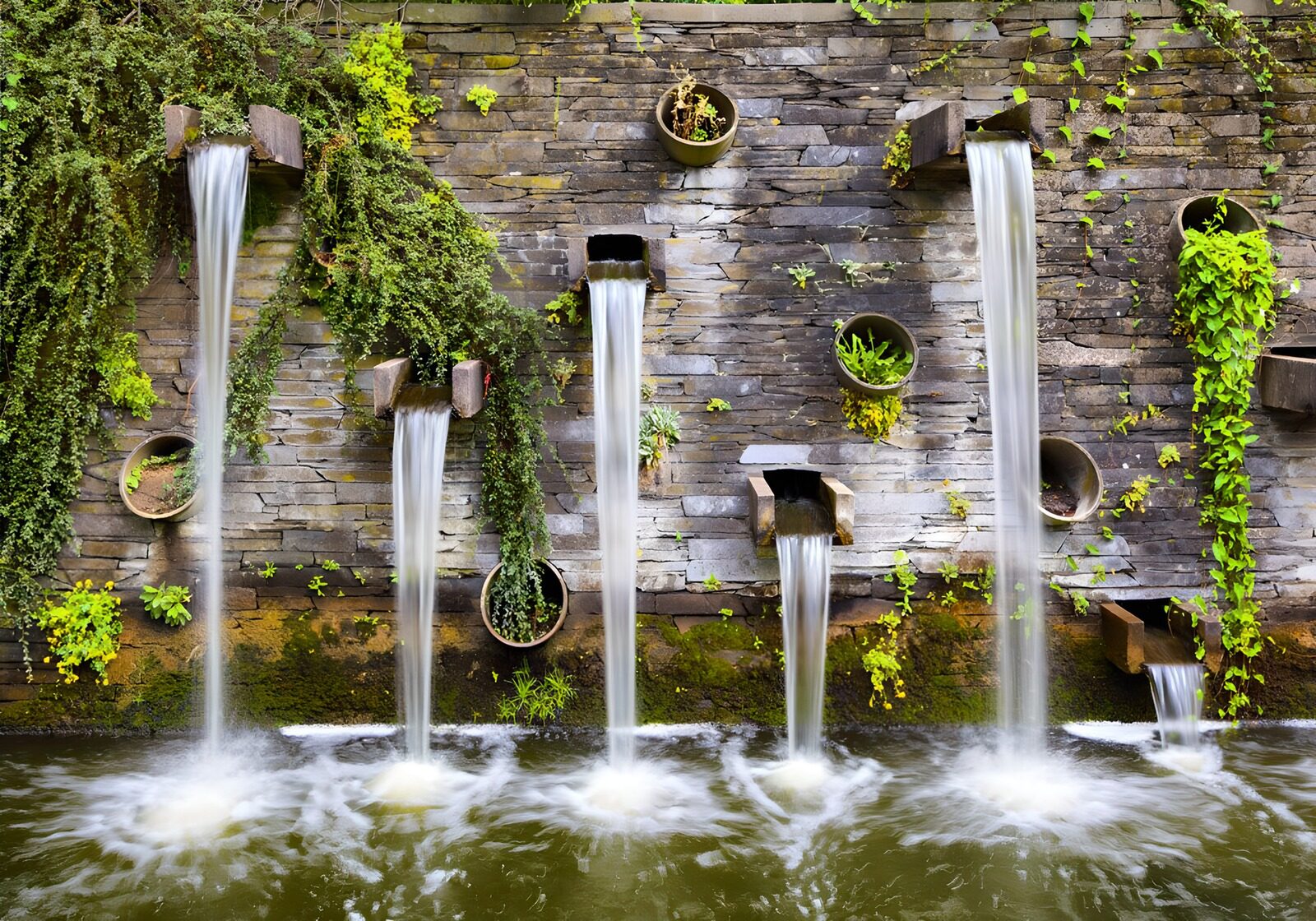 CW2515663: Waterval met Groene Beplanting