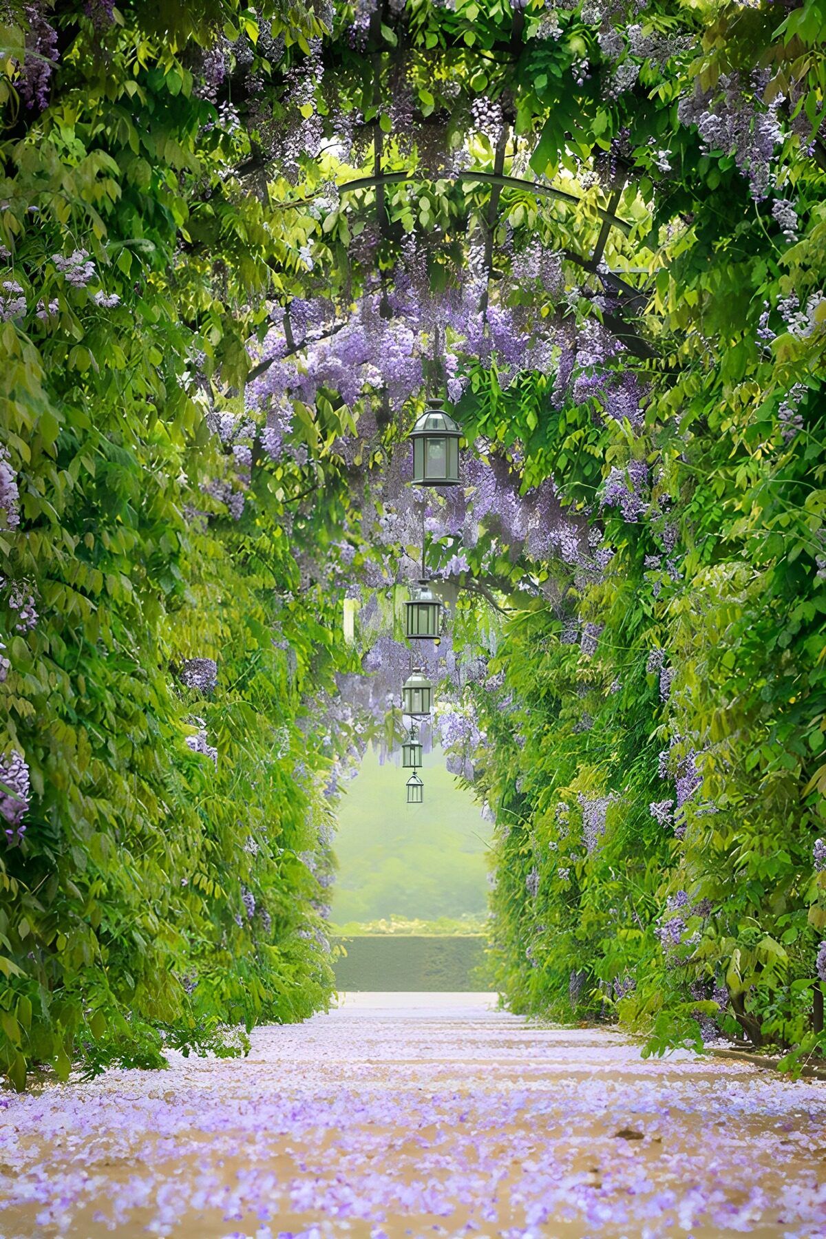 Prachtige Wisteria Tunnels