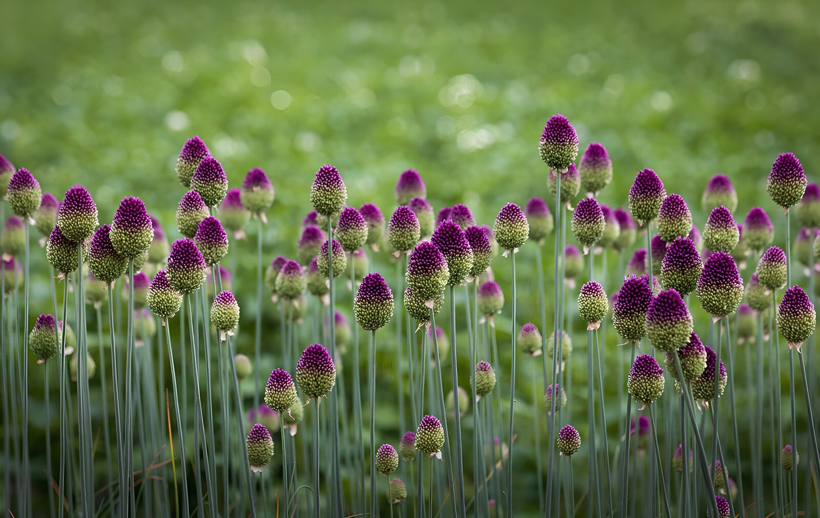 CW8060382: Veld met paars drumstick-allium