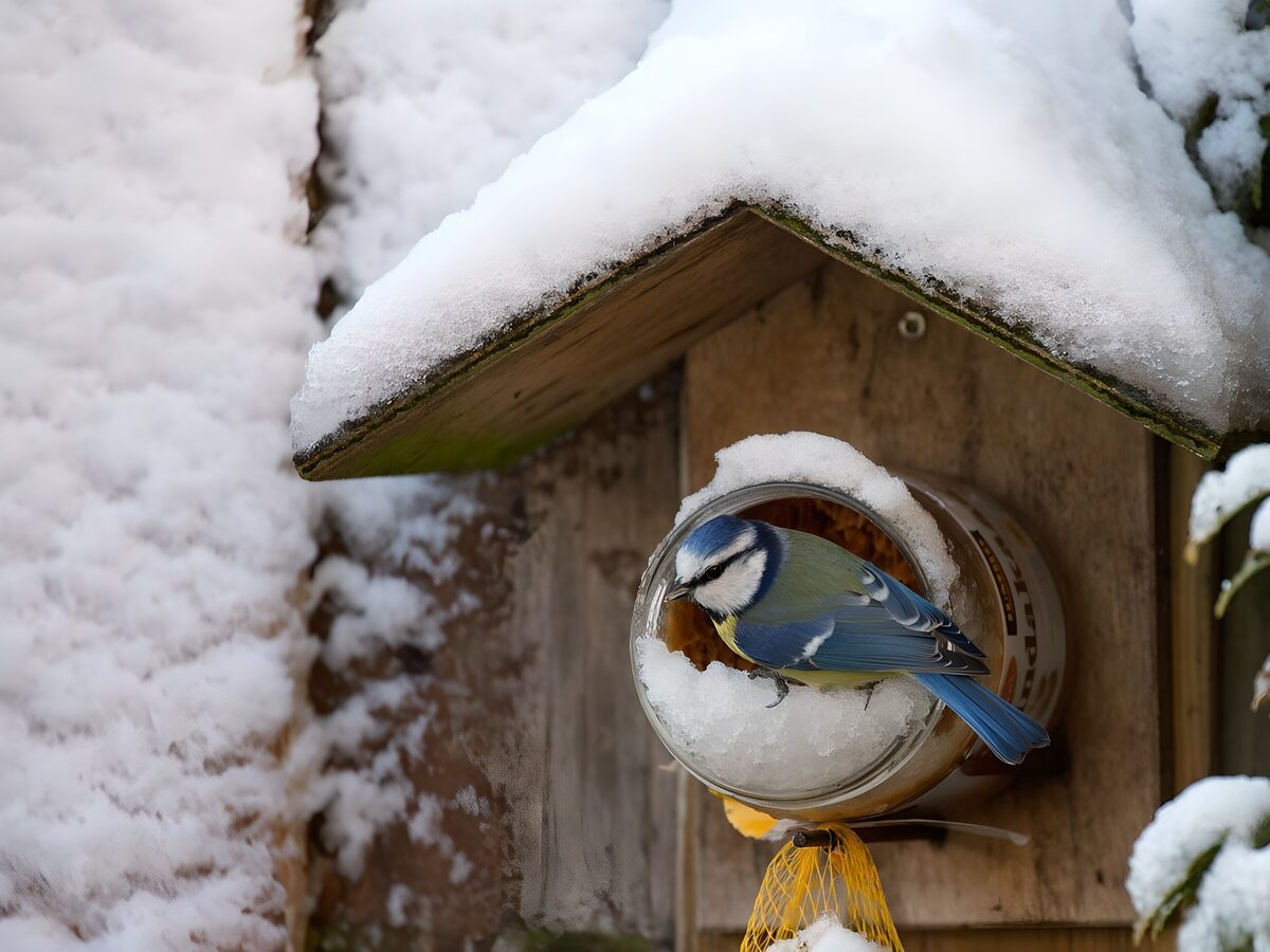 Winterse bezoeker aan de voederplek