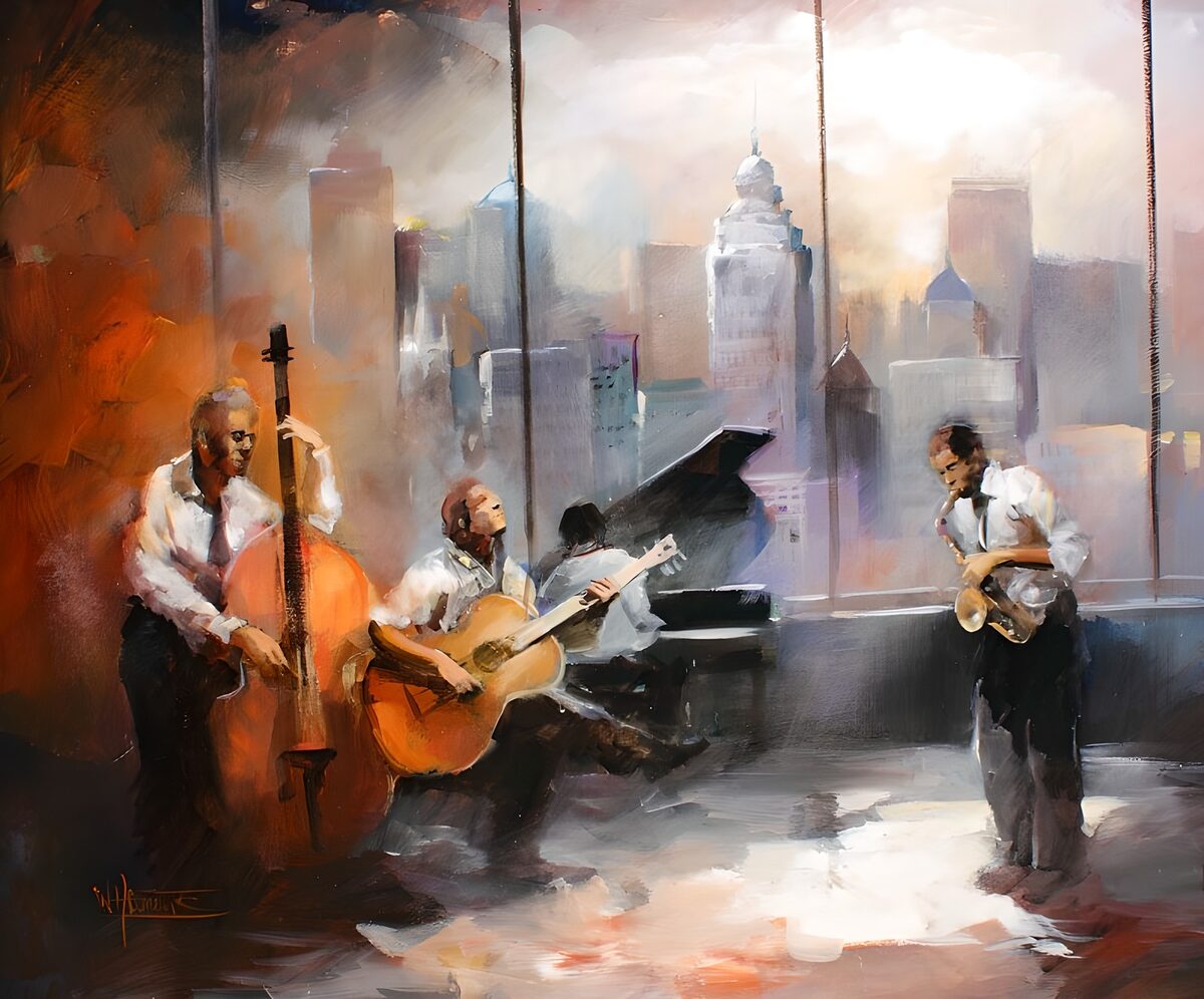 Jazzsfeer met stadsuitzicht