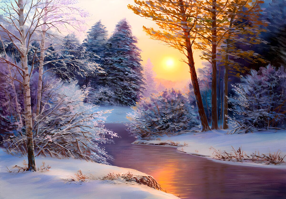 CW1740209: Sereen Winterlandschap bij Zonsopgang