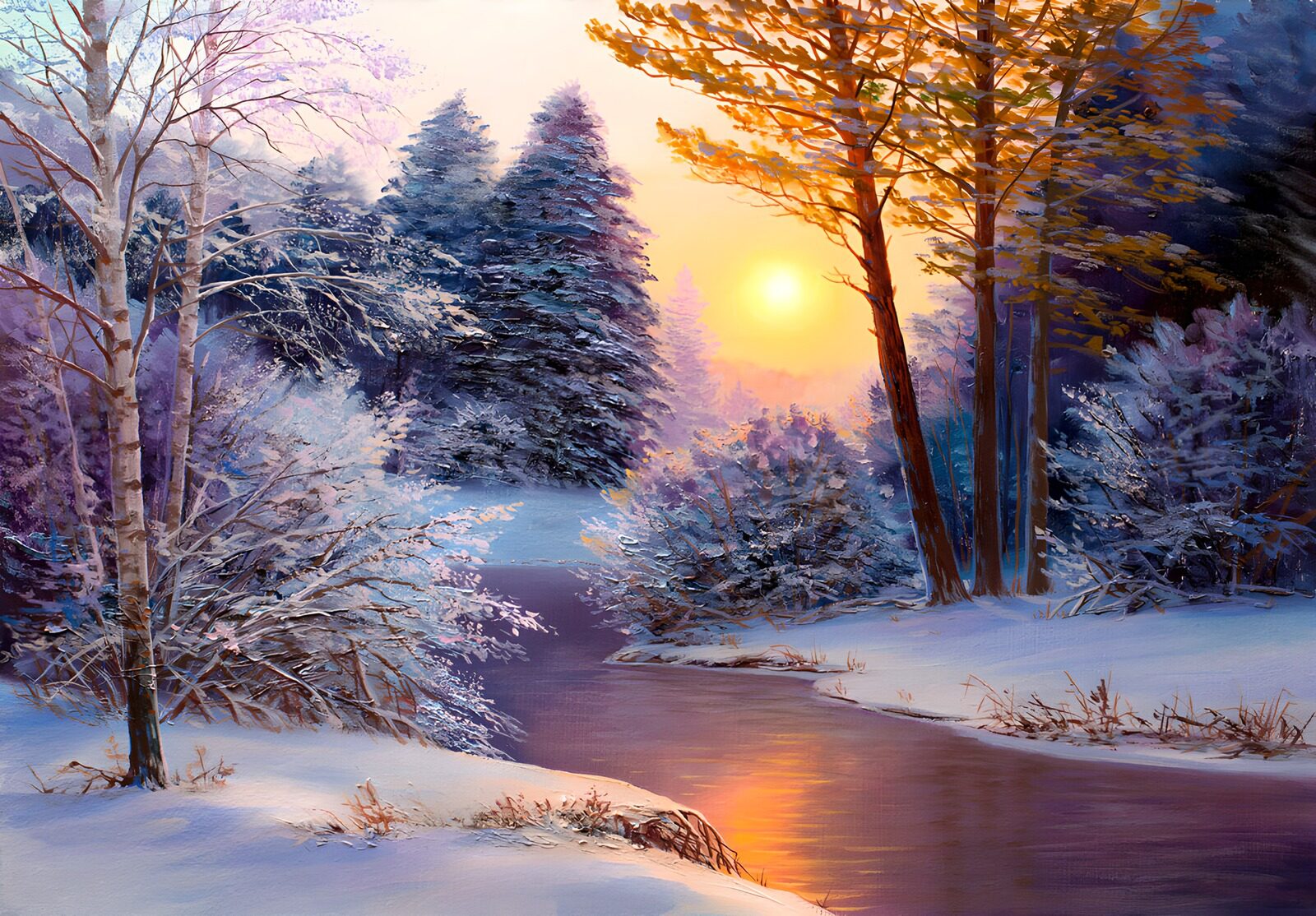 CW1740209: Sereen Winterlandschap bij Zonsopgang