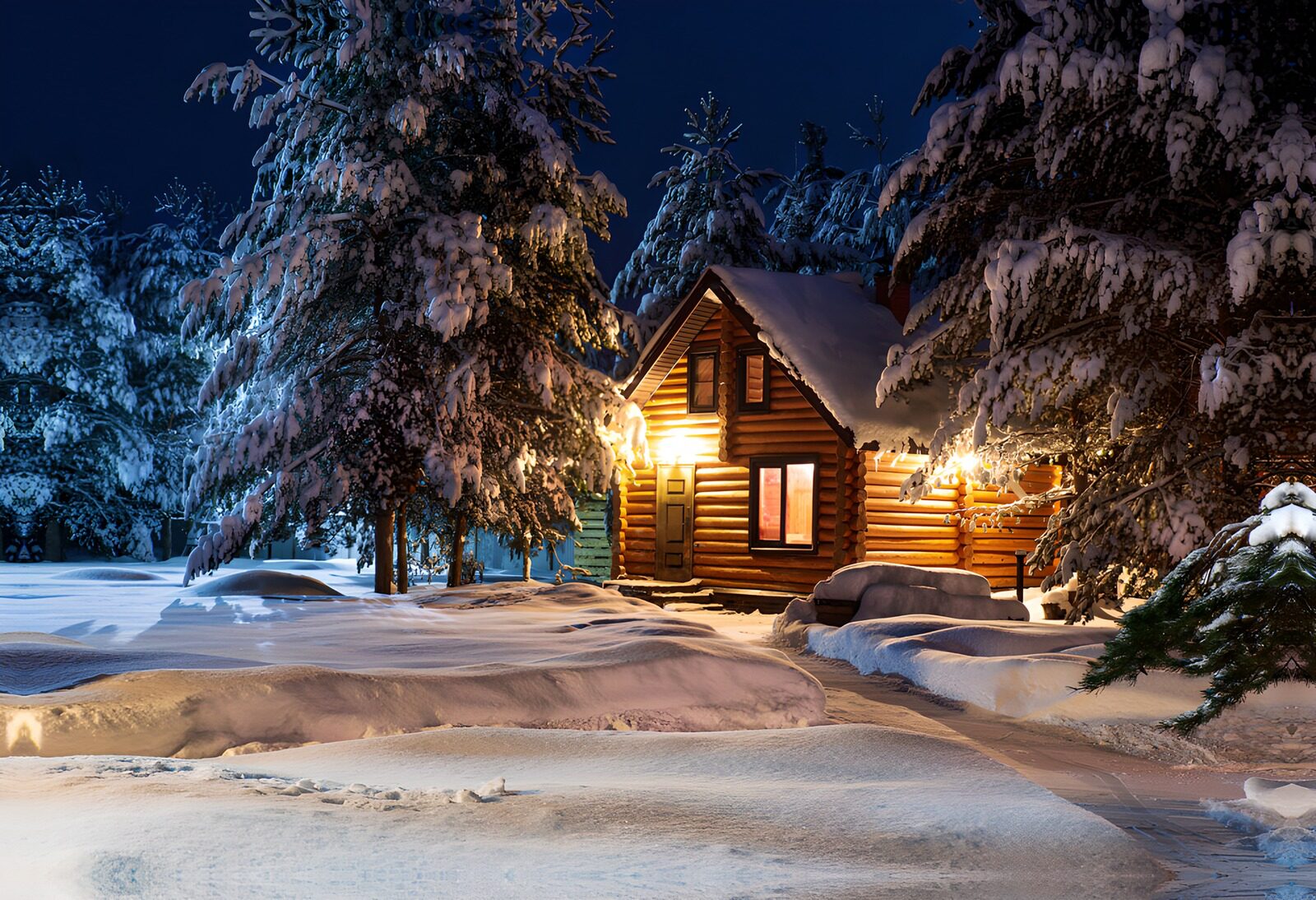 CW4935691: Sfeervolle houten chalet in de sneeuw