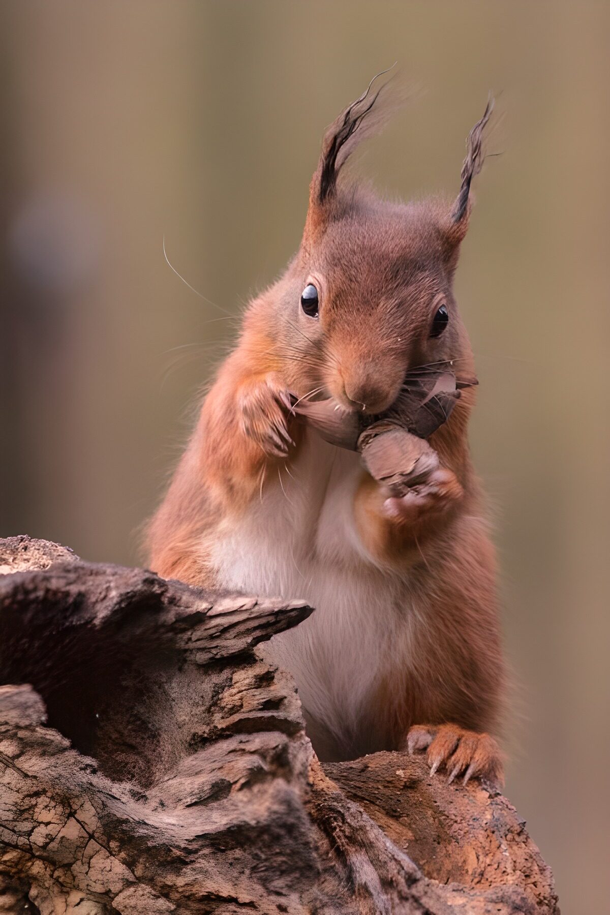 Schattig eekhoorntje met noten