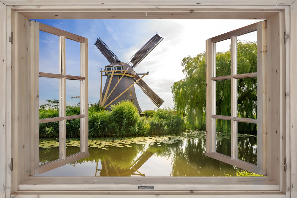 Molenzicht door het Raam