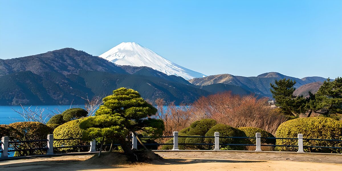 Uitzicht op de Fuji vanuit Hakone