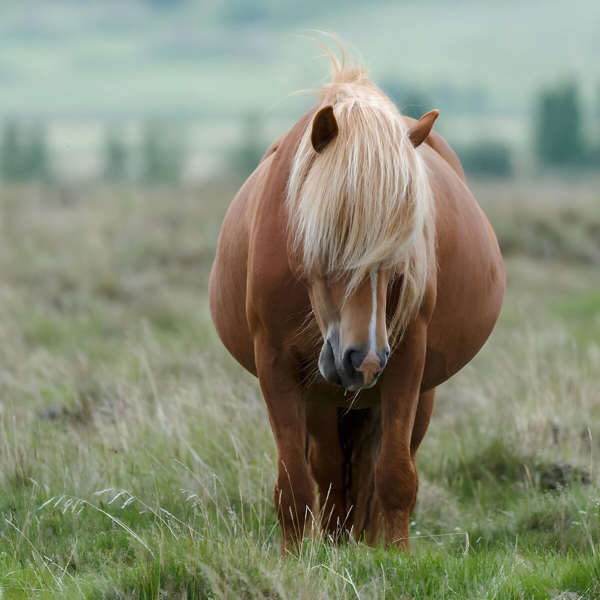 Schattig paard in de natuur