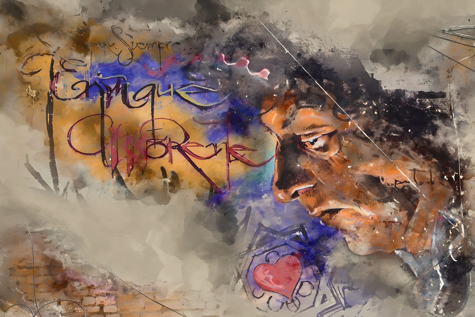 CW6355869: Dromerige Portret met Graffiti
