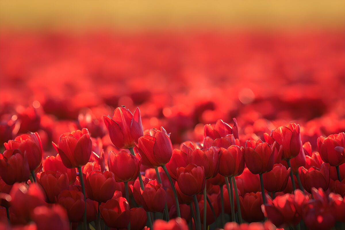 Prachtig Rode Tulpenveld in de Lente