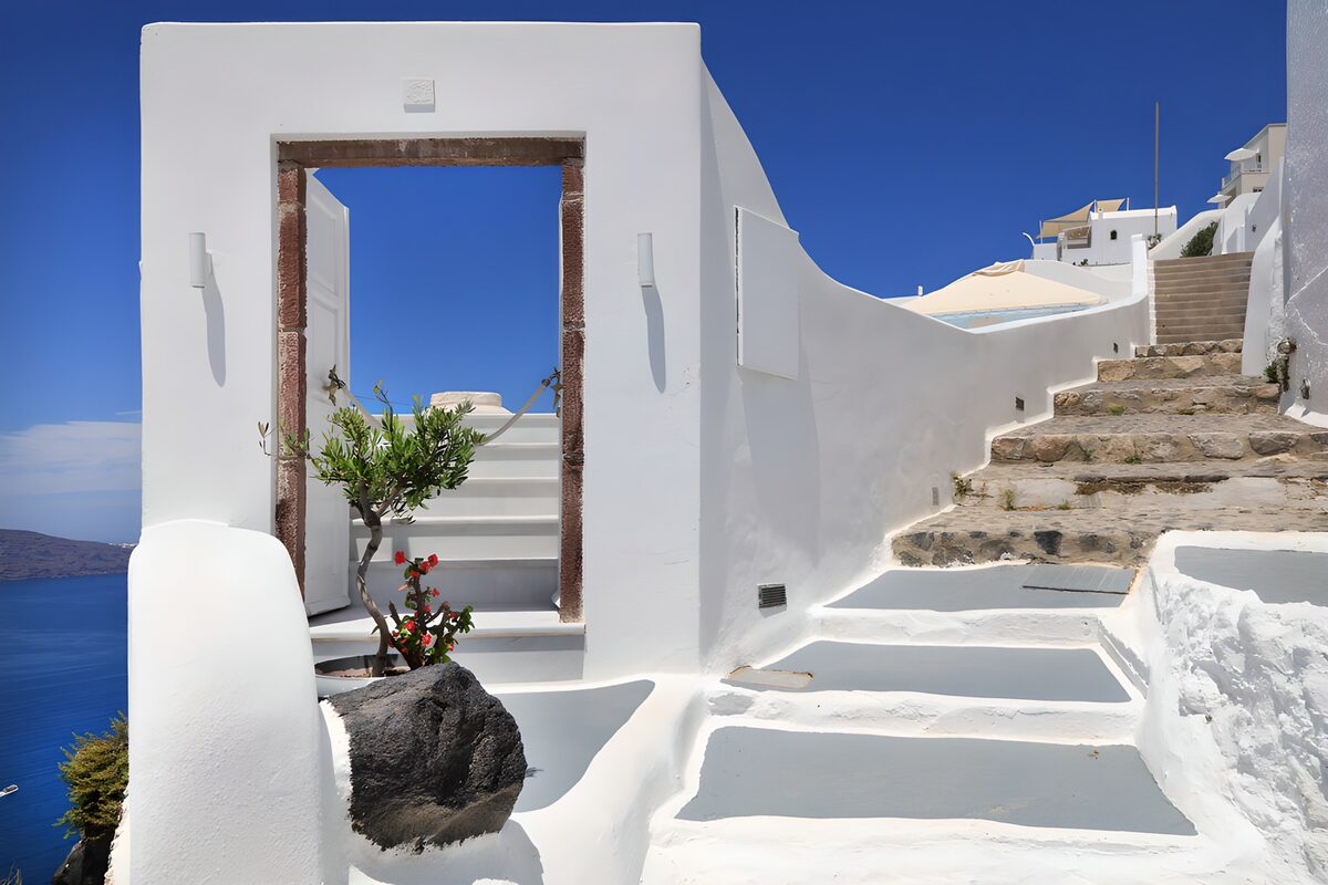 Betoverend uitzicht op de zee in Santorini