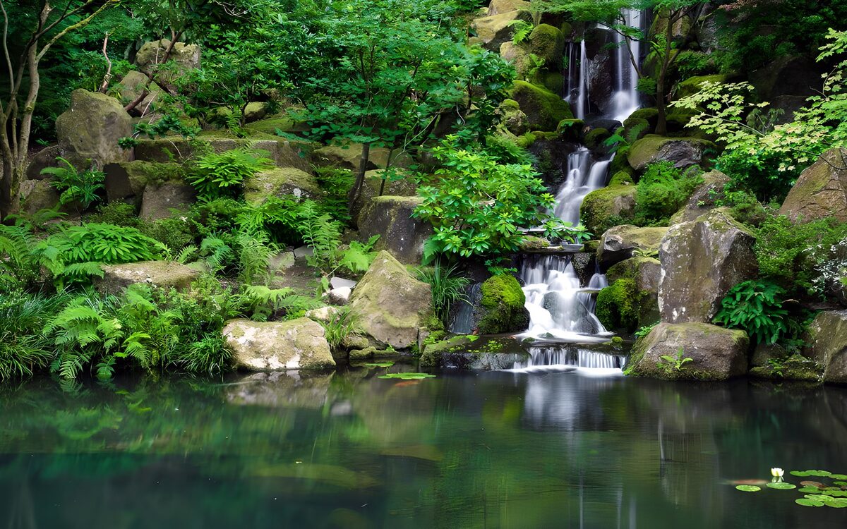 CW5229448: Prachtige waterval in weelderige natuur