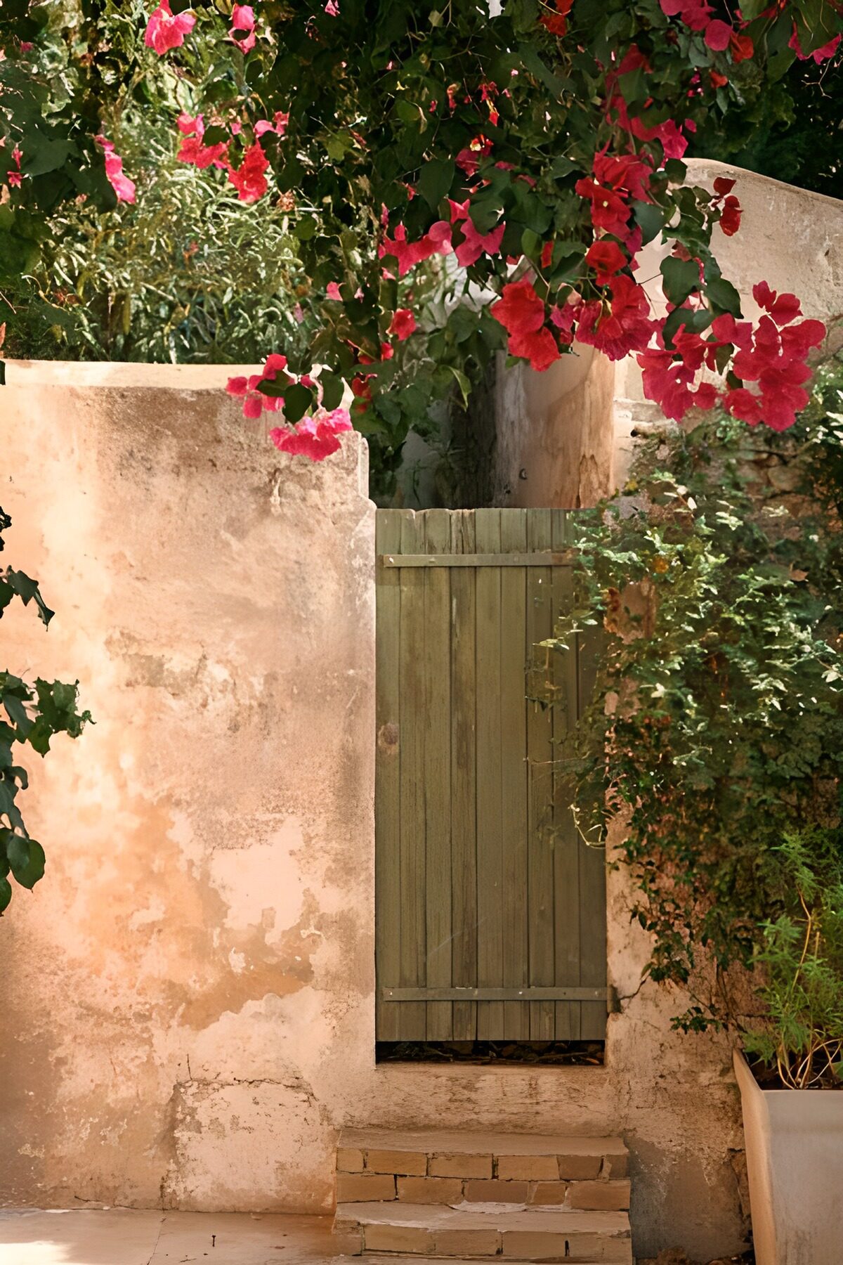 CW7143138: Groene poort omgeven door bloemen