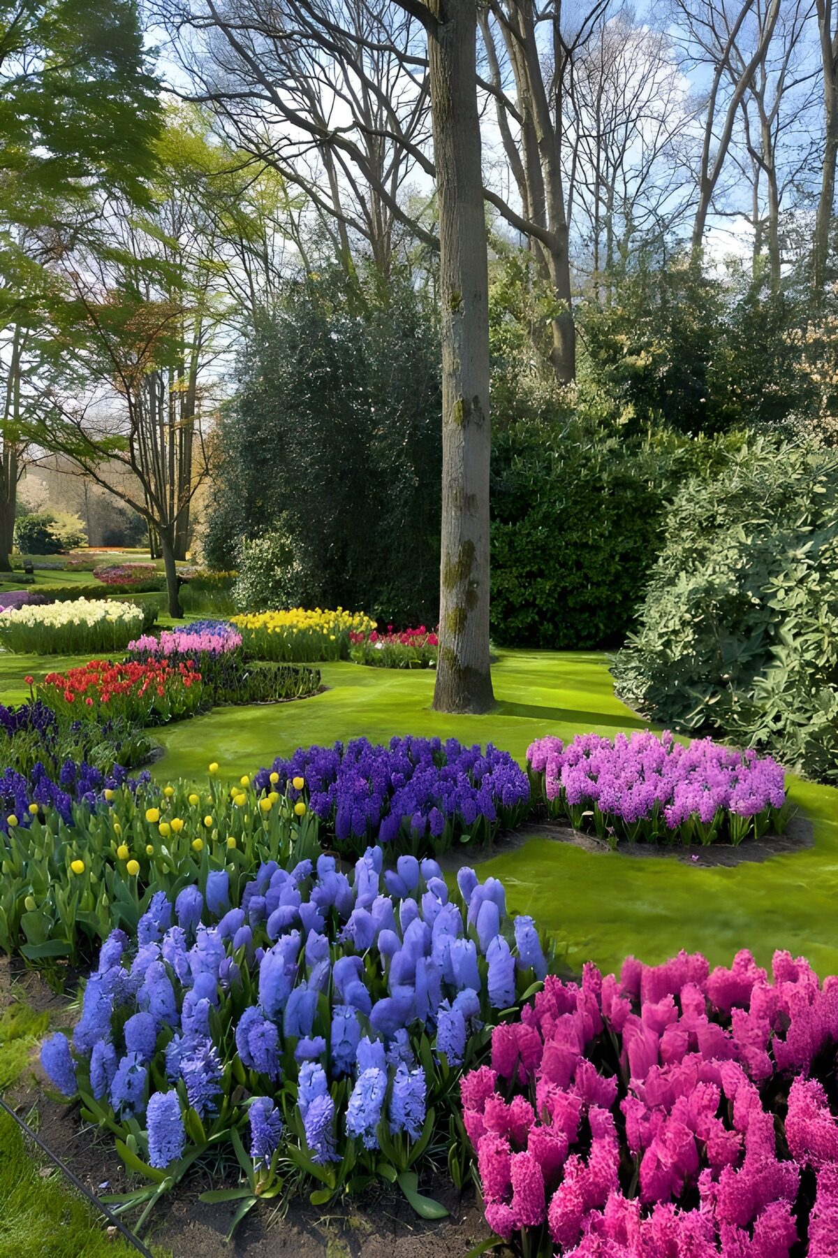 Kleurrijke Bloementuin in Voorjaar