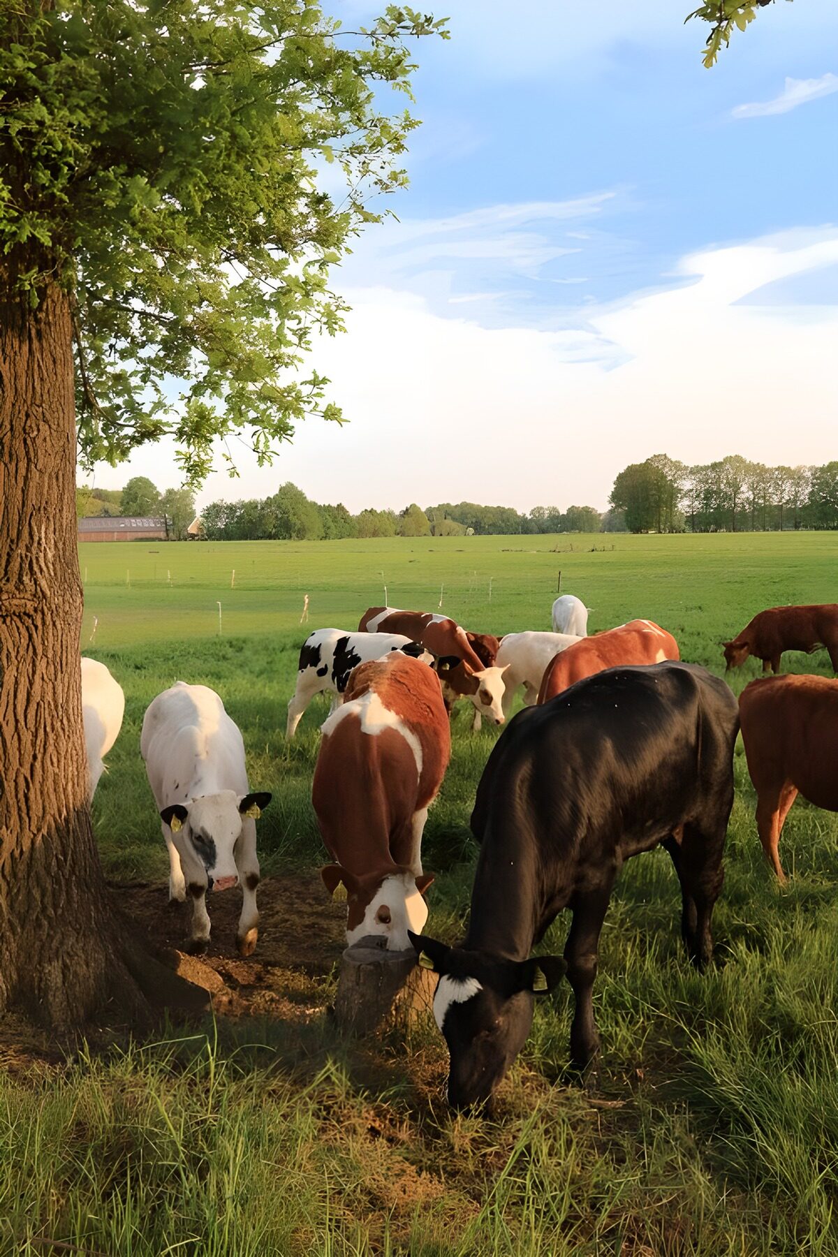 Gelukkige koeien in een groene wei