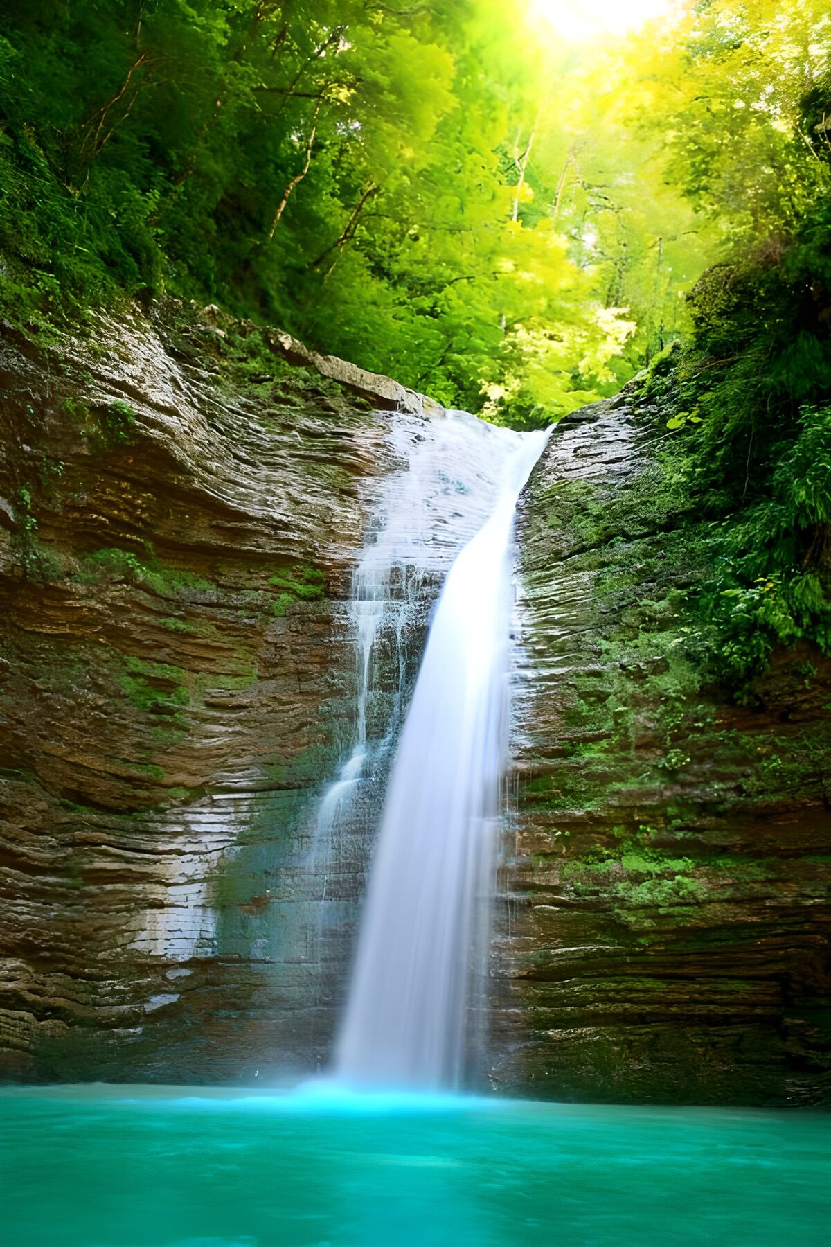 Magische Waterval in Groene Omgeving