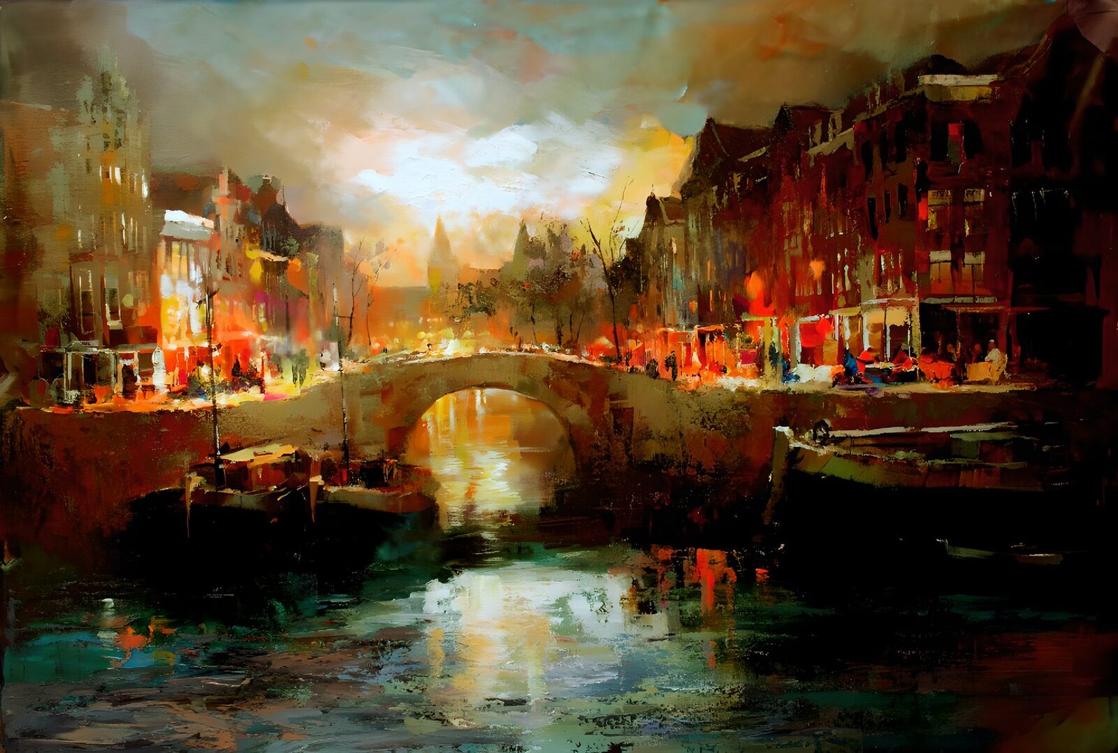 CW7231673: Avondlicht op de Amsterdamse grachten