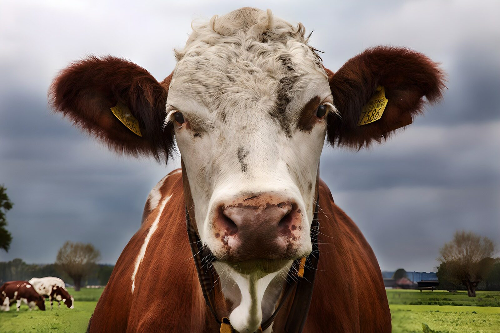 CW4081892: Een nieuwsgierige koe in het groene veld