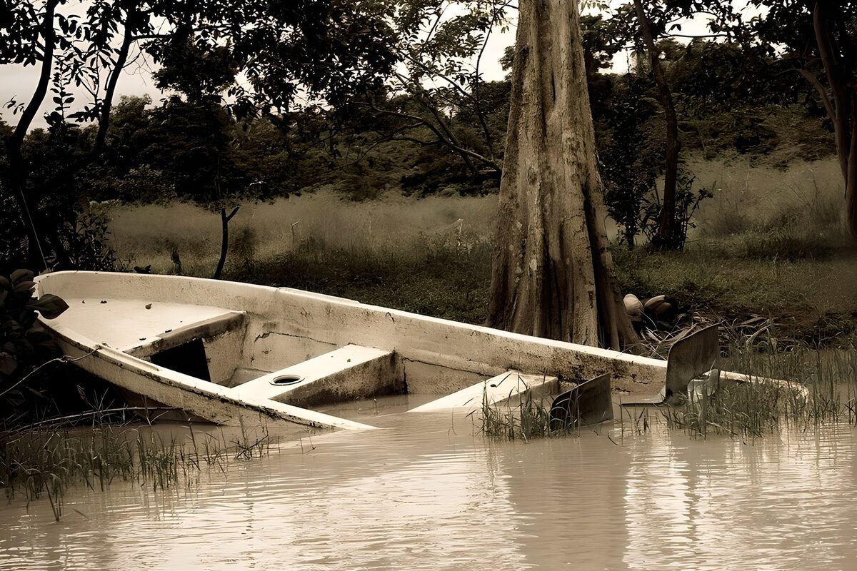 Vergeten boot in stilstaand water