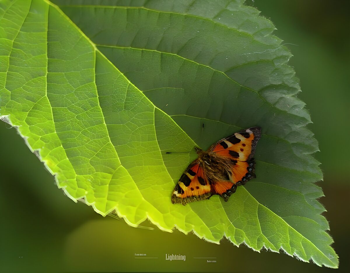 Vlinder op een groene bladeren