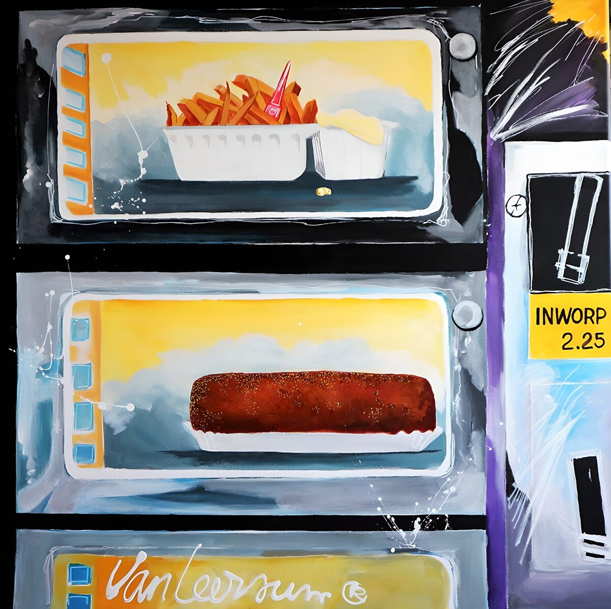 Snackautomaat met friet en frikandel