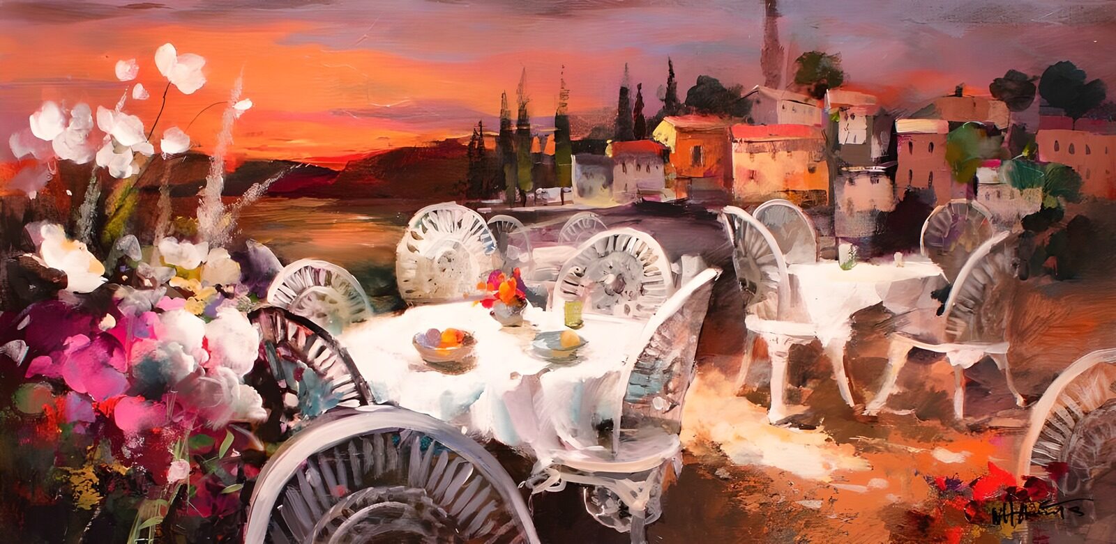 CW4112858: Romantische Terras bij Zonsopgang
