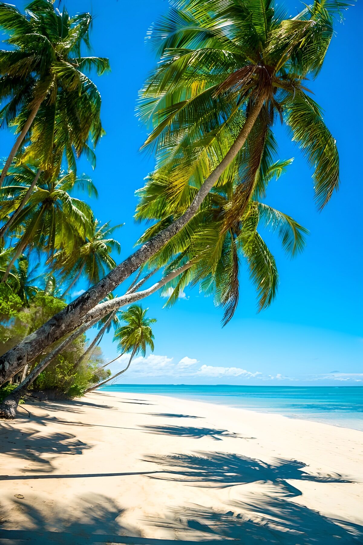 Tropisch strand met palmbomen
