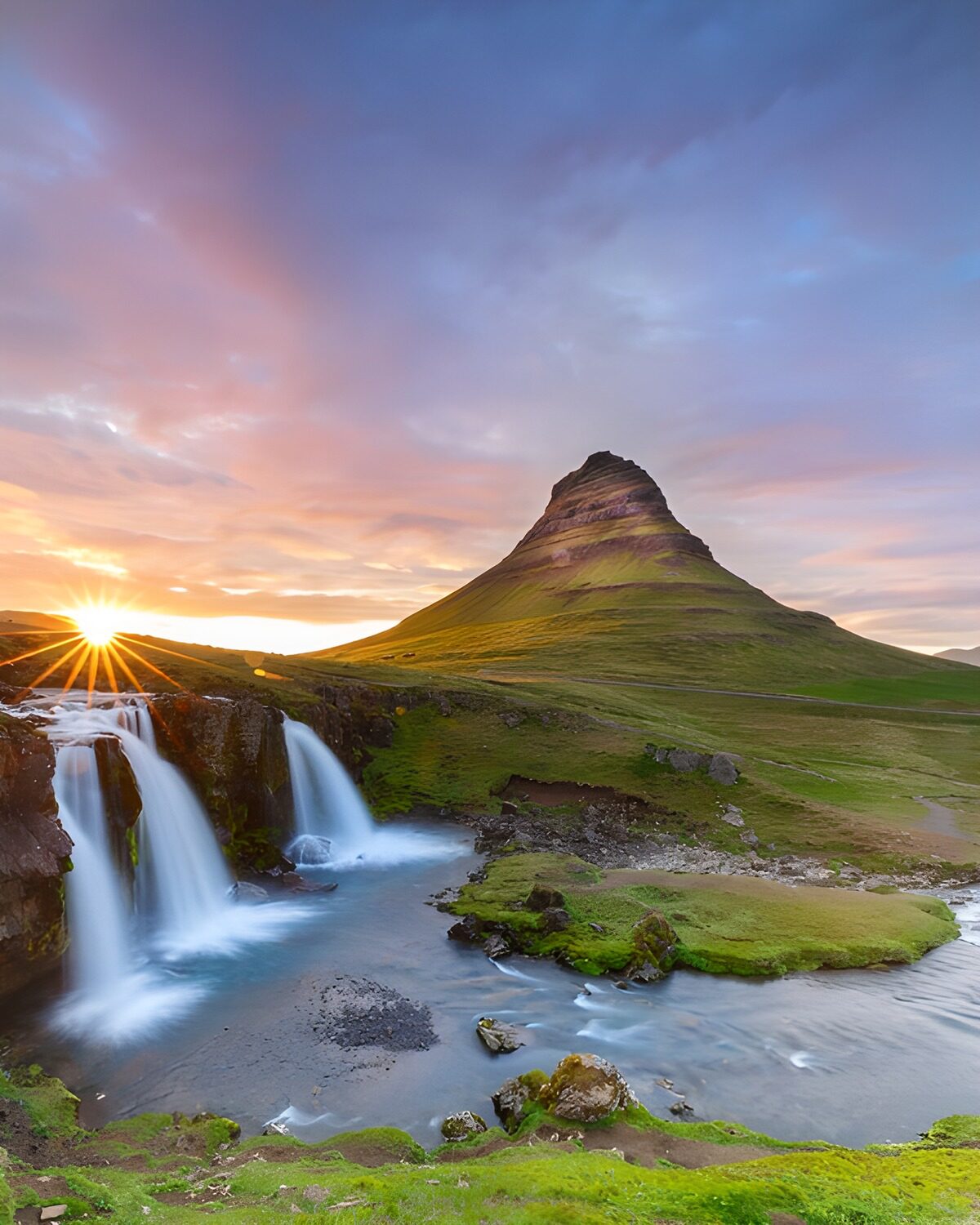 Zonsondergang bij Kirkjufell