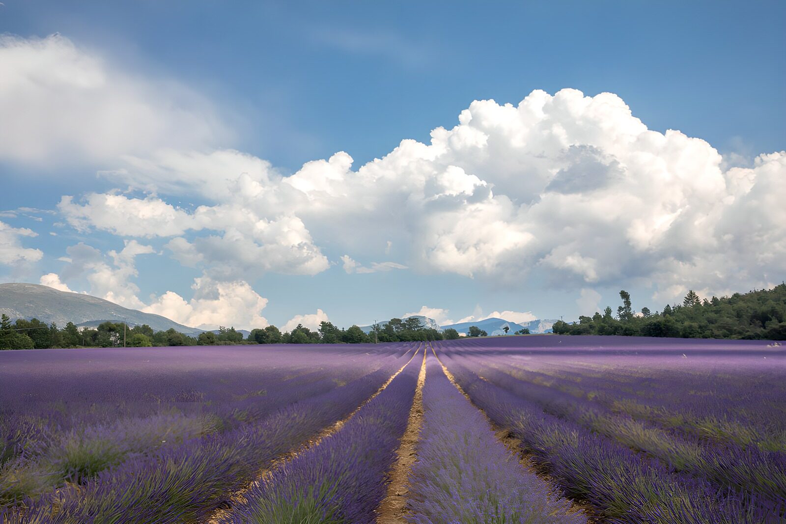 CW7432243: Prachtig Lavendelveld onder een Blauwe Lucht