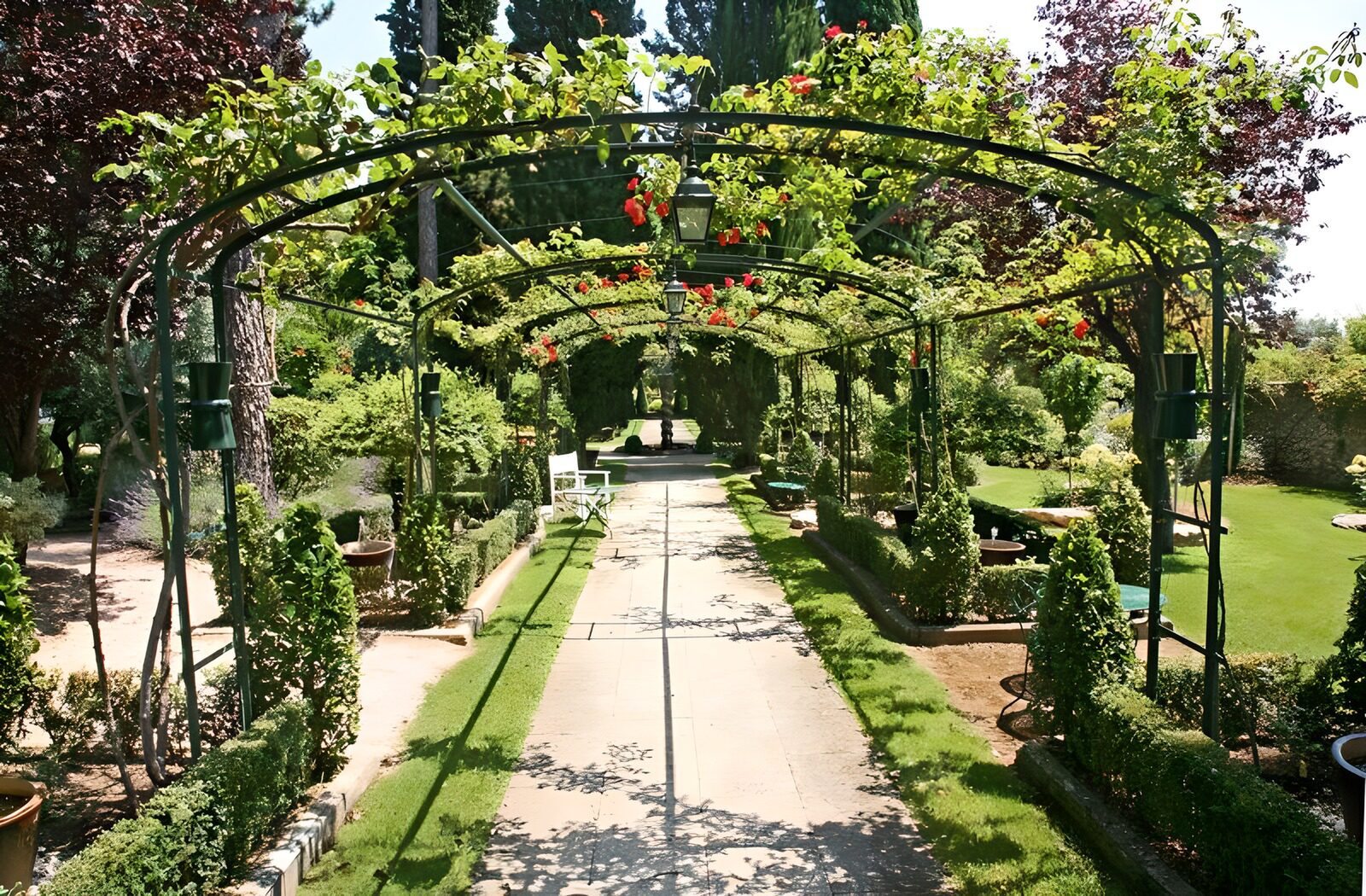 CW3635084: Mooie tuin met pergola's en bloemen