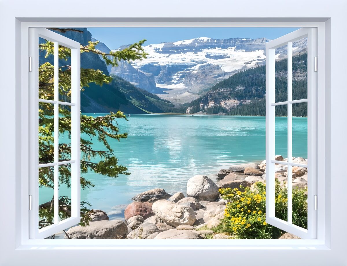 Uitzicht op een prachtig bergmeer