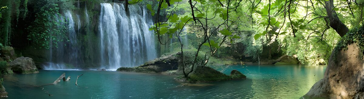 Betoverende waterval in weelderige natuur