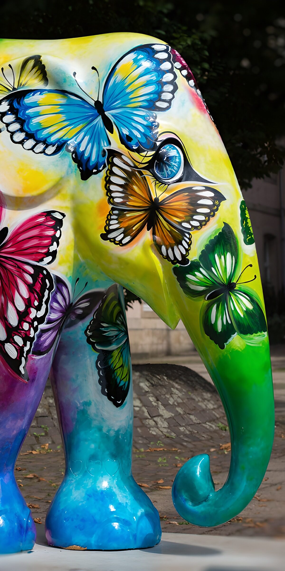 CW9861275: Kleurrijke olifant met vlinders