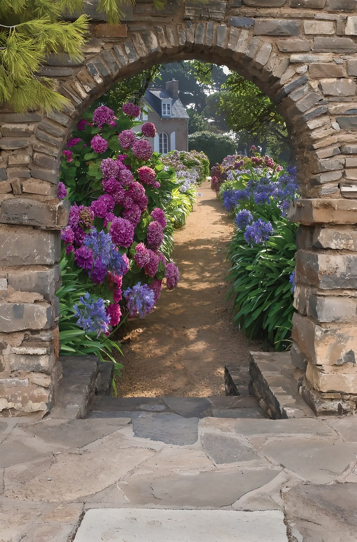 CW9122993: Prachtige bloemenpoort naar een tuin