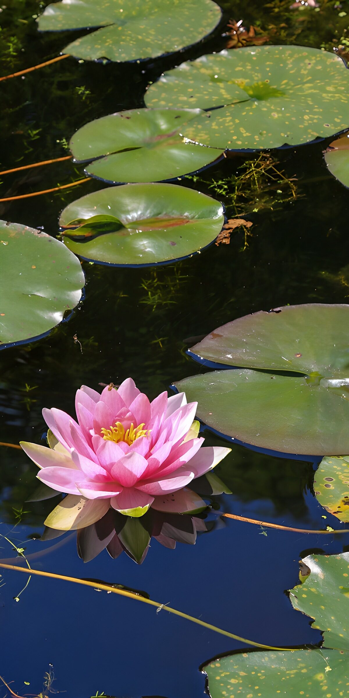 CW4059944: Elegante waterlelies in stilstaand water