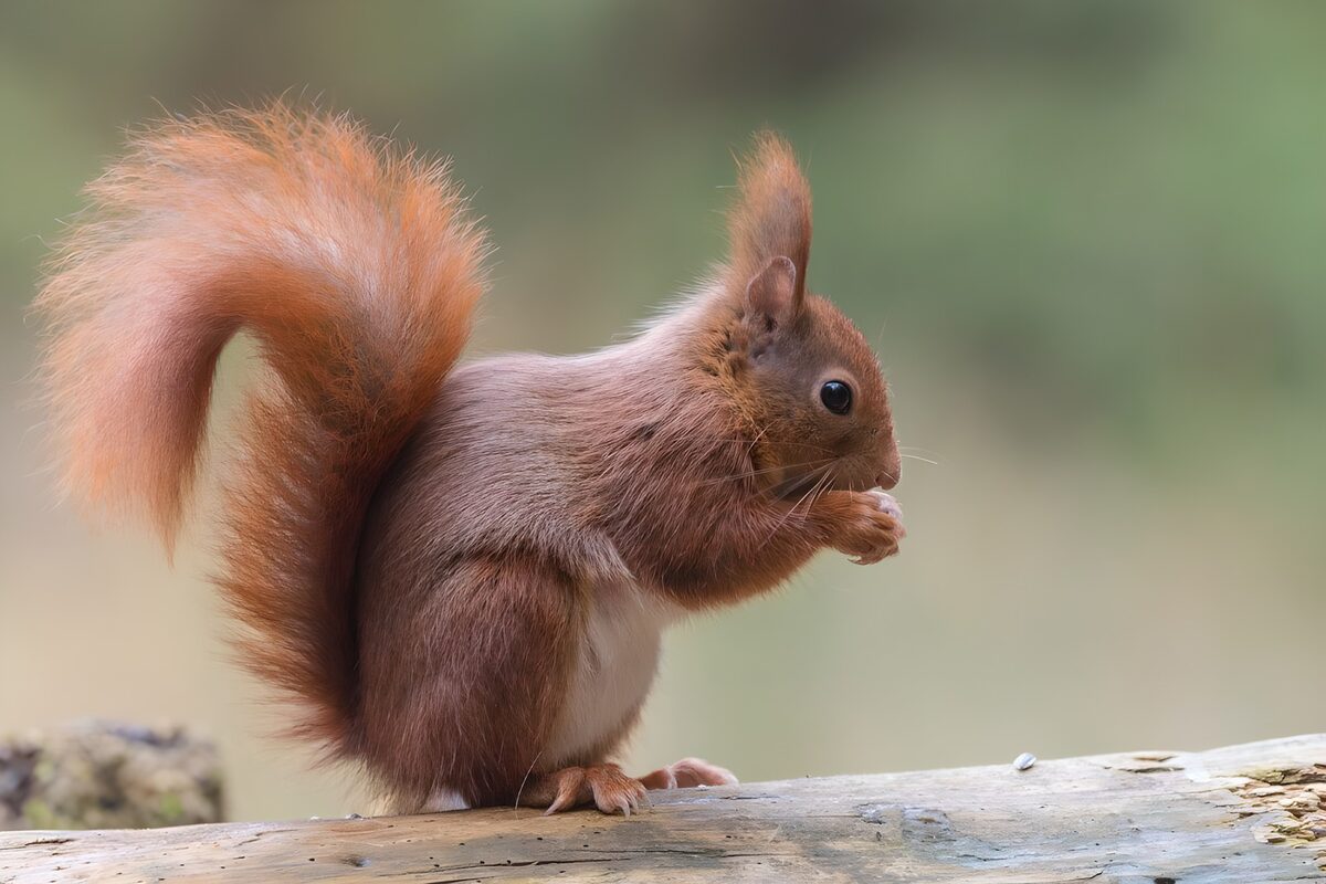 Schattig eekhoorntje met pluizige staart