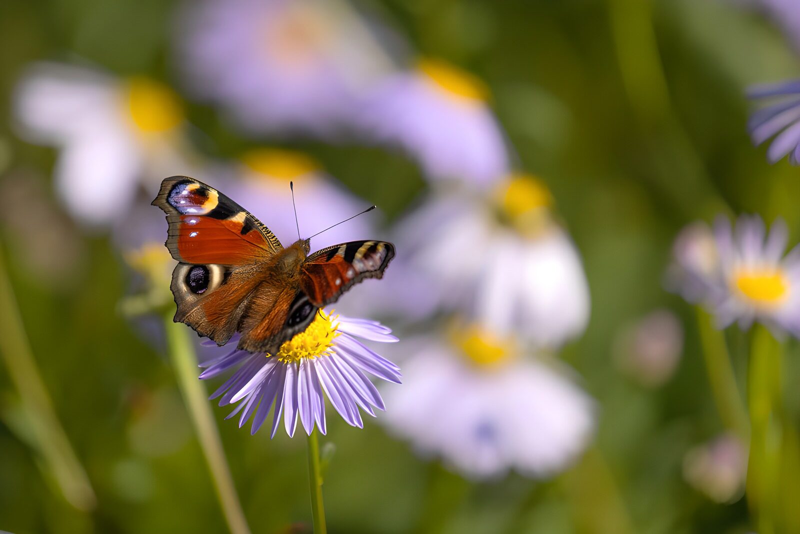 CW6115044: Vlinder op een paarse bloem