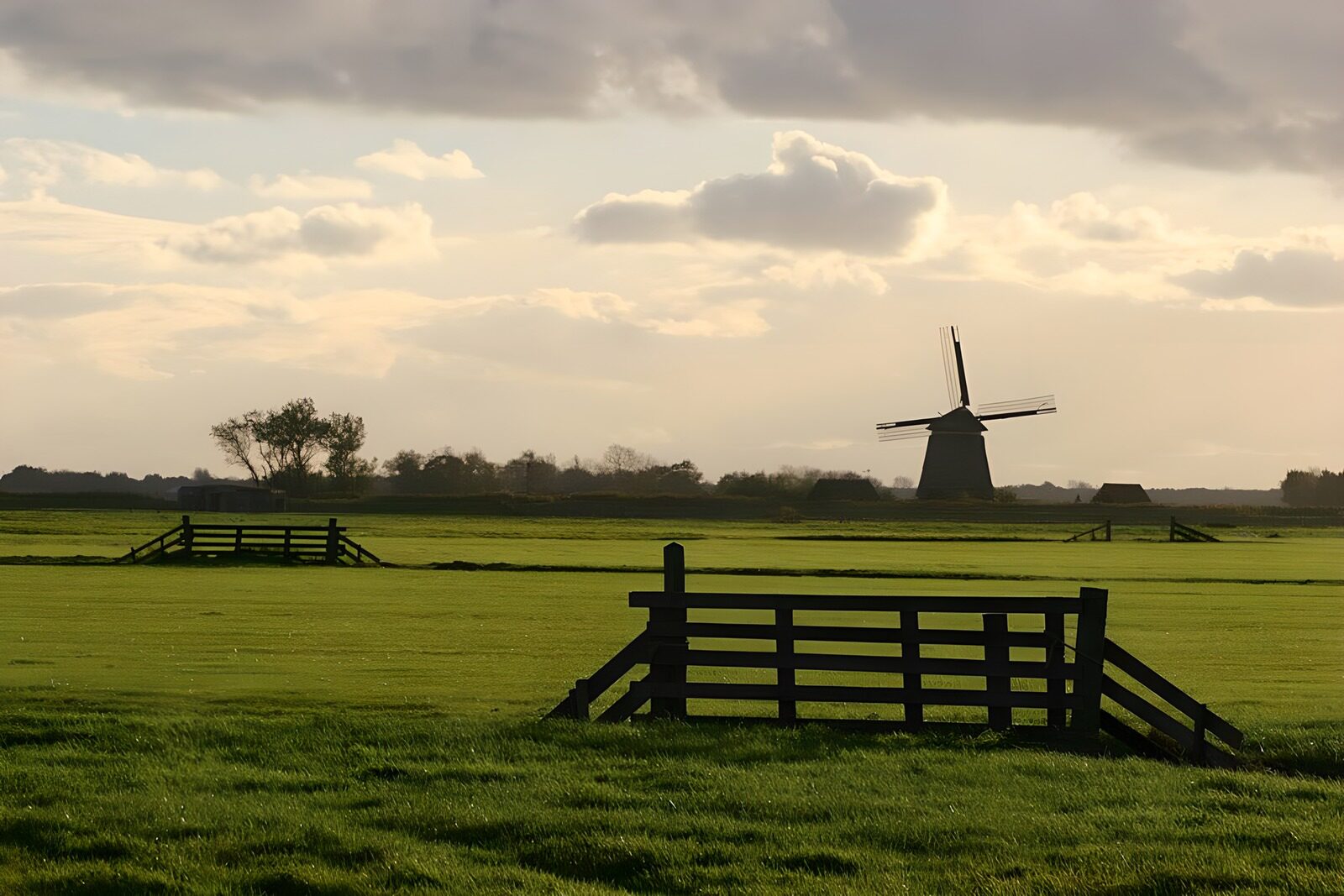 CW9876721: Prachtig Nederlands Landschap met Molen
