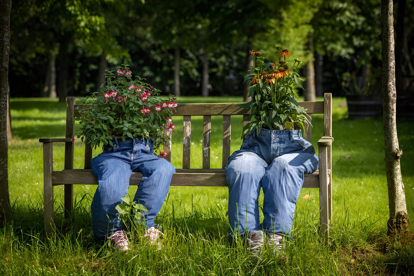 CW4579442: Groene vrienden op een bank