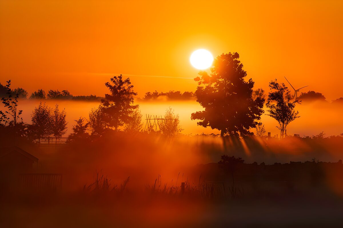 Magische zonsopgang in de mist