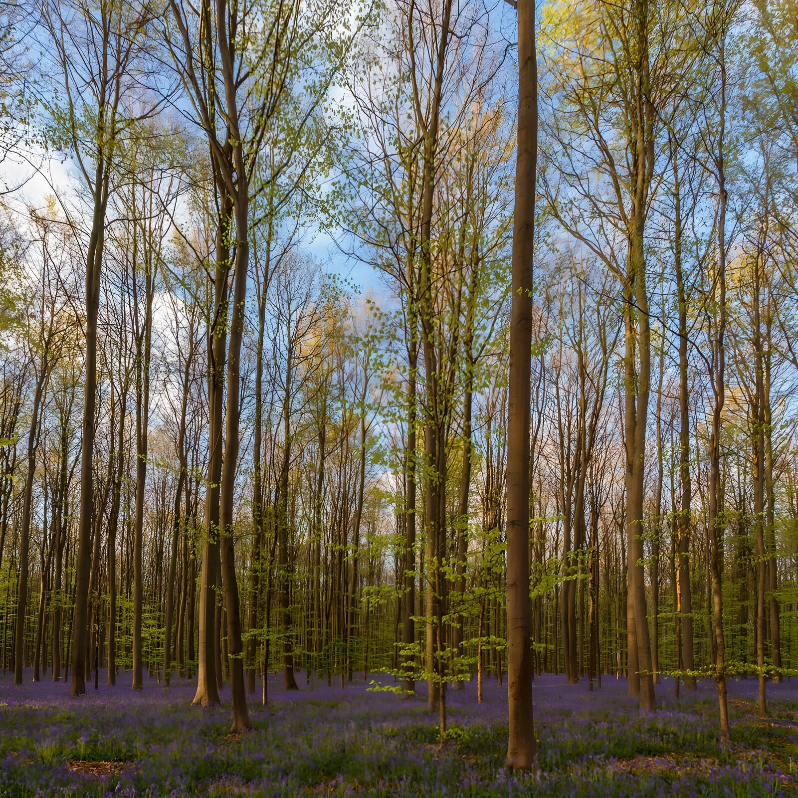 CW1921230: Prachtige paarse bloemenweide in het bos