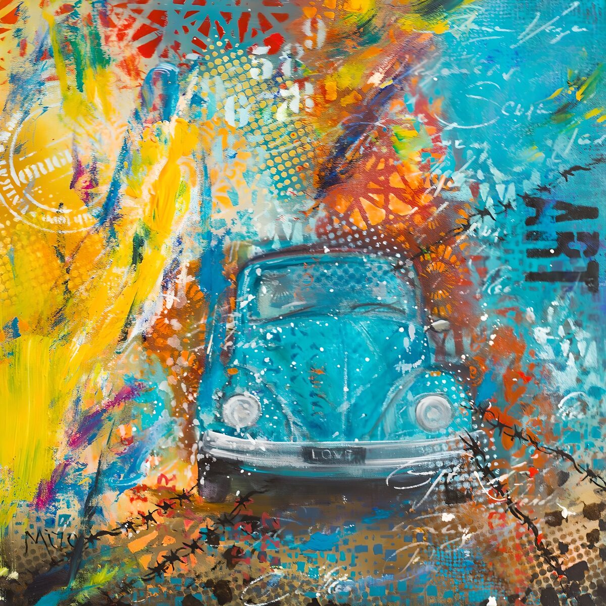 CW2389493: Kleurrijke Volkswagen: Kunst en Liefde