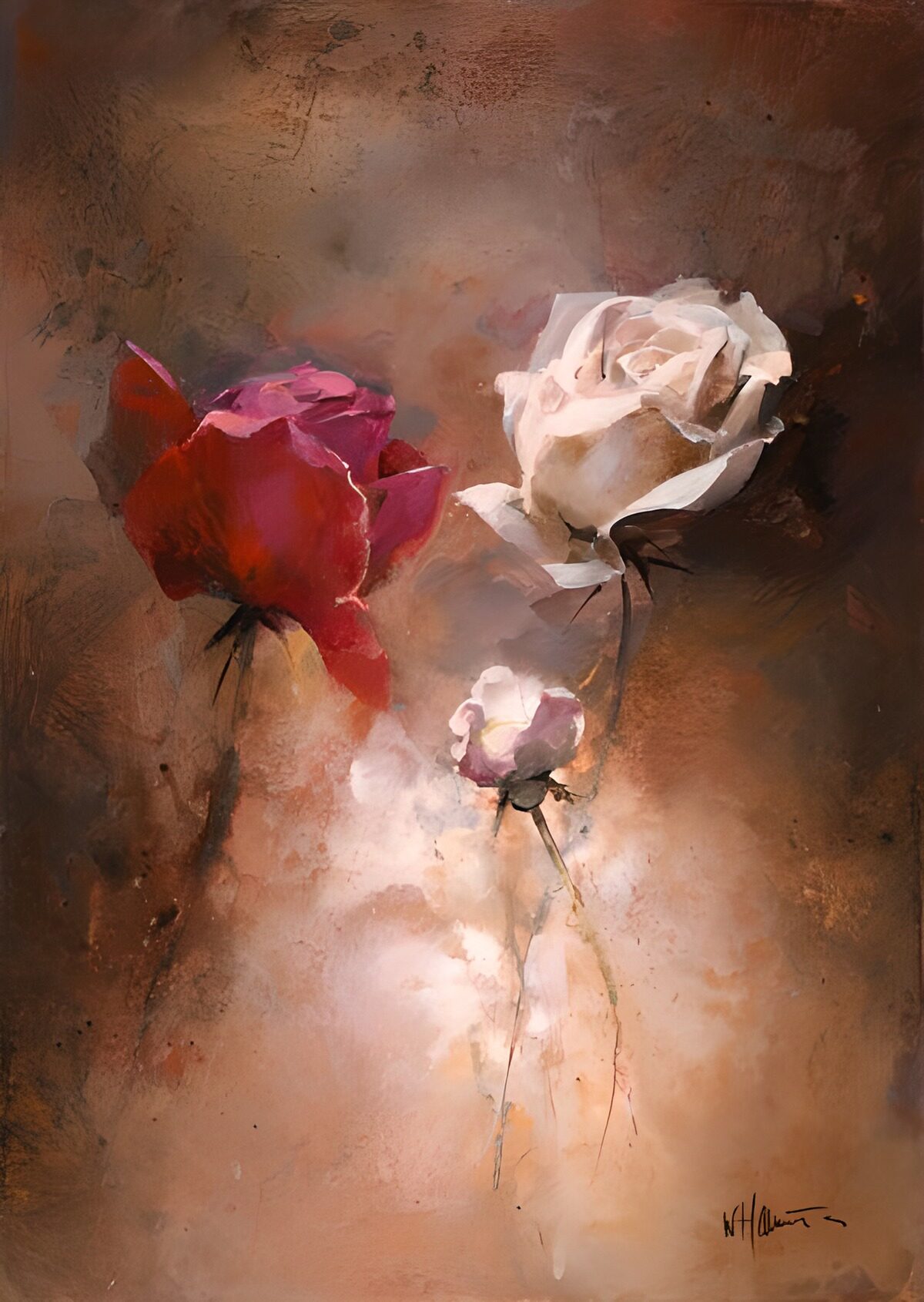 Drie Rozen in Pasteltinten