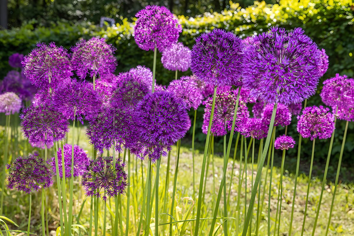 Prachtige paarse bloemen in de tuin